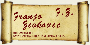 Franjo Živković vizit kartica